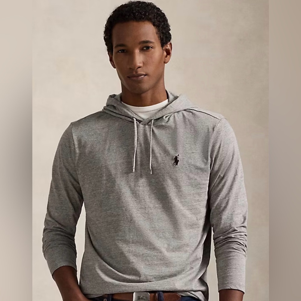 Polo by Ralph Lauren Gray Waffle Knit Hoodie Men’s Size L
